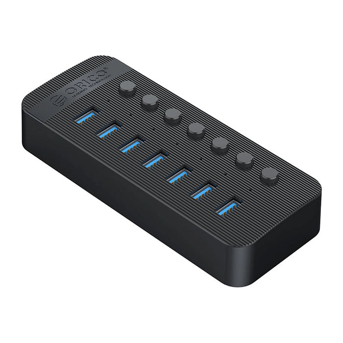 Orico CT2U3-7AB 7x USB-A 3.0 Hub with Switches - Black