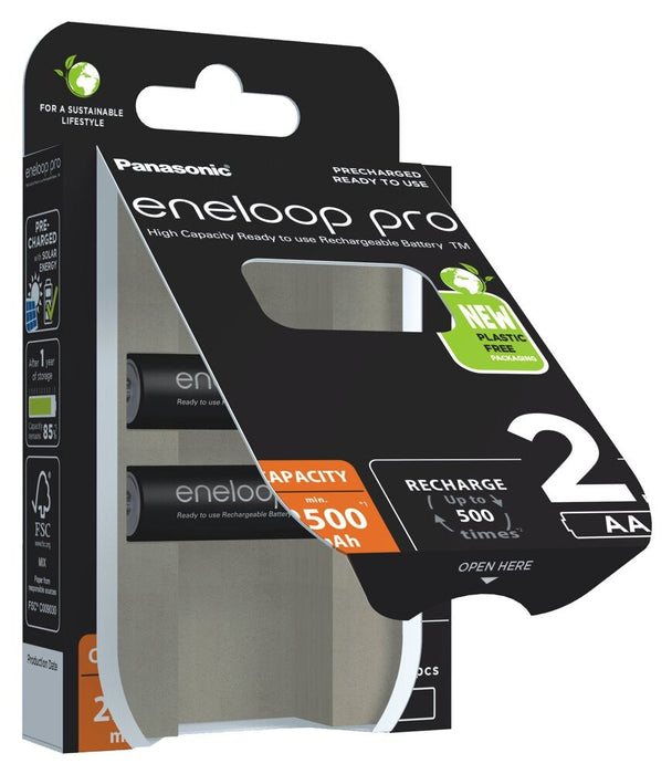 Rechargeable batteries PANASONIC ENELOOP PRO AA 2500 mAh 2 szt (BK-3HCDE/2CP)