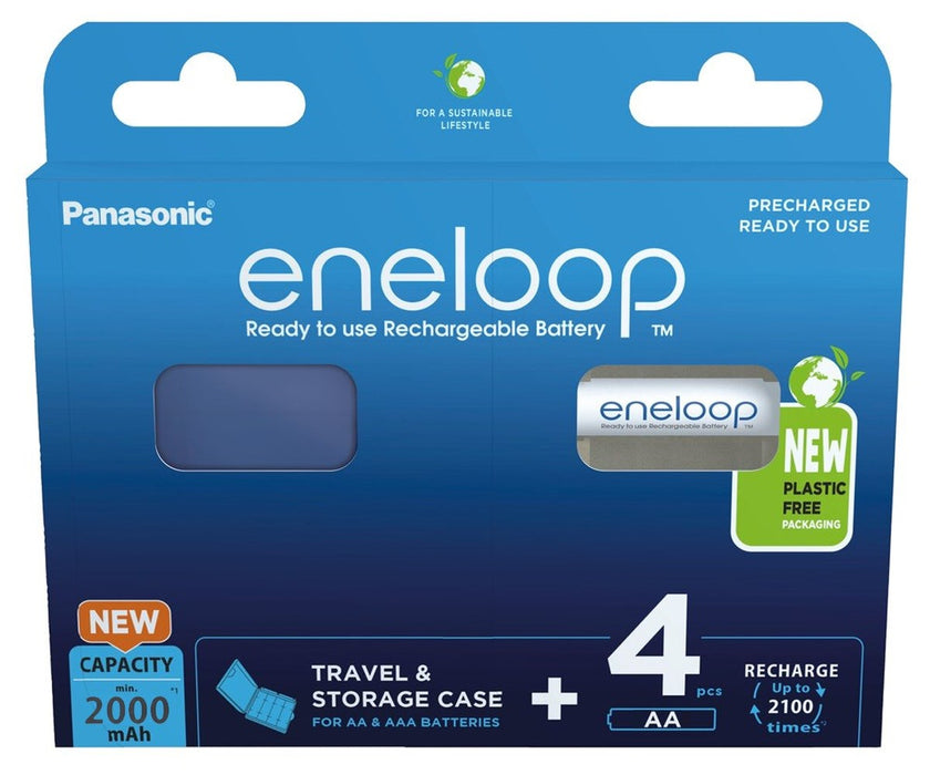 Rechargeable batteries PANASONIC ENELOOP AA 2000 mAh 4 szt + case (BK-3MCDE/4CP+CASE)