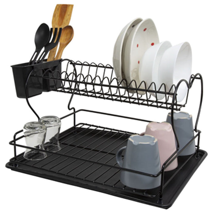 DRYER FOR DISHES BLACK 2 TIER PERILLA