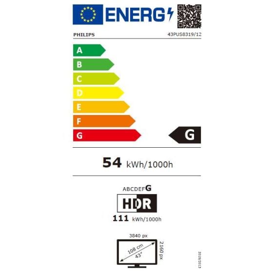 TV PHILIPS 43PUS8319/12, 43"(108 cm), 4K Ultra HD, Ambilight TV, Titan OS