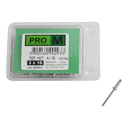RIVET 3X10 MM PRO M 100 PCS