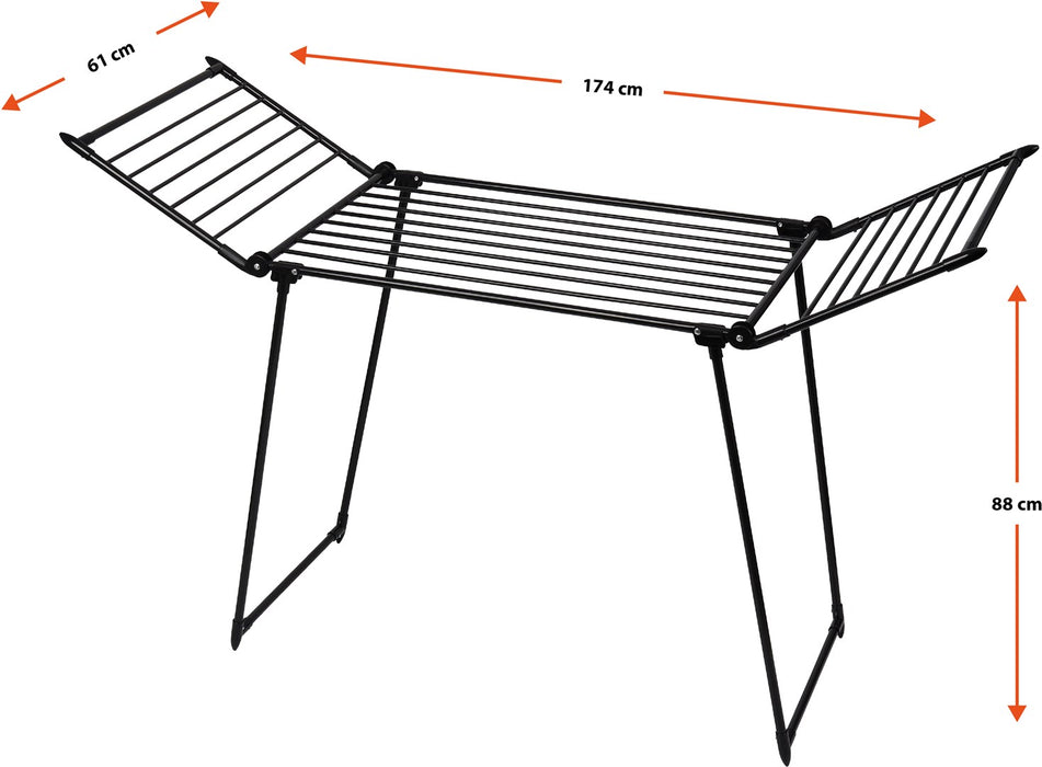 AMALFI foldable laundry drying rack, black