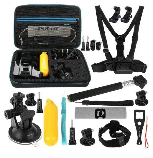 Puluz set of 20 accessories for sports cameras (including Osmo Action 5 Pro) PKT11