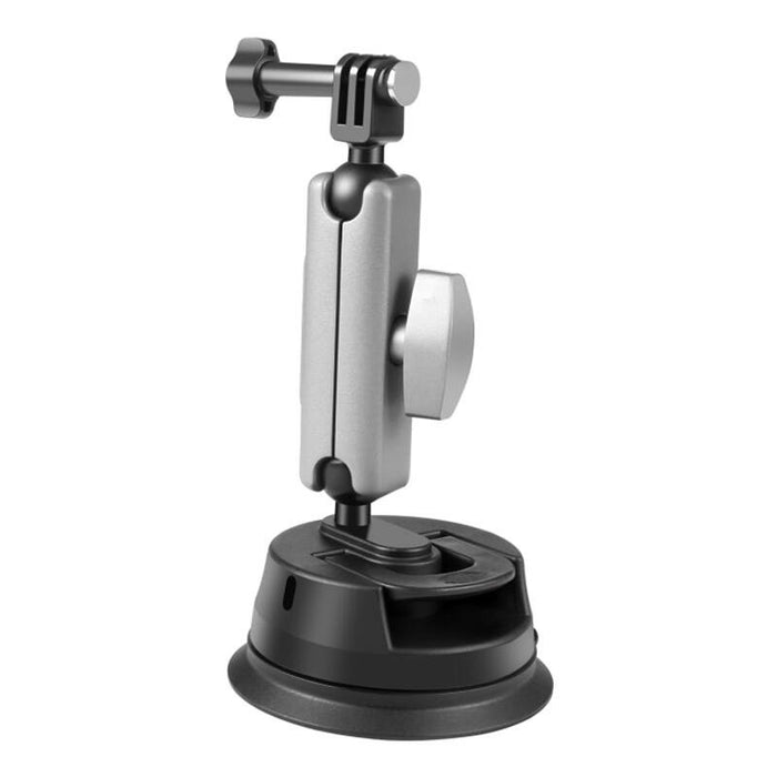 PULUZ car mount with suction cup, mounting adapter and long screw for sports cameras (including Osmo Action 3, Insta360 X3)