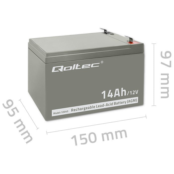 Battery for Uninterruptible Power Supply System UPS Qoltec 53045 14000 mAh 12 V