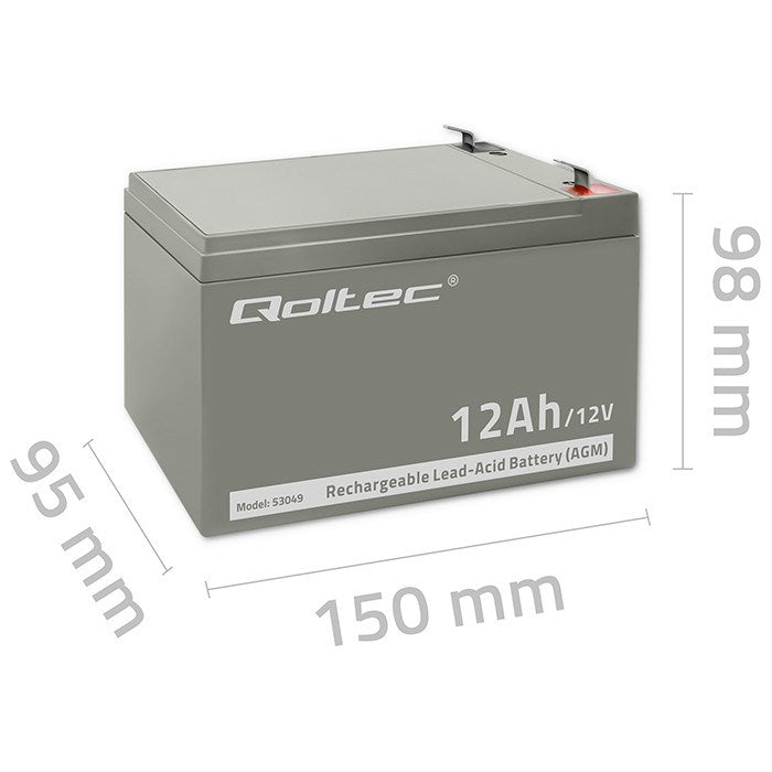 Battery for Uninterruptible Power Supply System UPS Qoltec 53049 12 Ah 12 V
