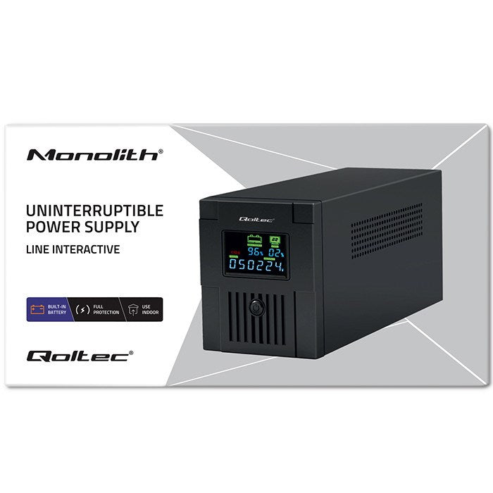 Uninterruptible Power Supply System Interactive UPS Qoltec 53770 900 W