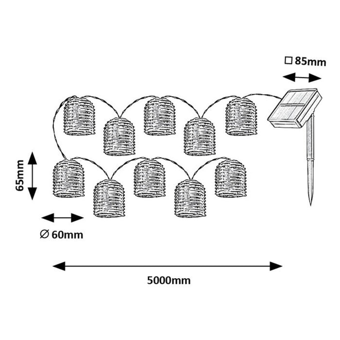 LED SOLAR DECORATIVE CABLE 0.6W 3M IP44 RABALUX RUPIT