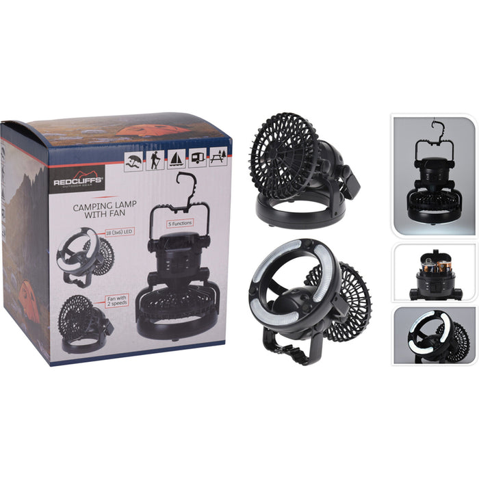 CAMPING LAMP WITH FAN 18LED REDCLIFFS OUTDOOR CY8900630