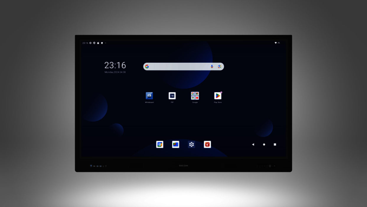 Interactive display RICOH A6510, 65", 3840 x 2160, HDMI, DP, Android 13, USB, Multi-touch, Black