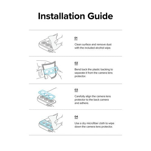 Ringke Galaxy A13 4G Camera Protector Full Cover Glass package (3 pcs) Black
