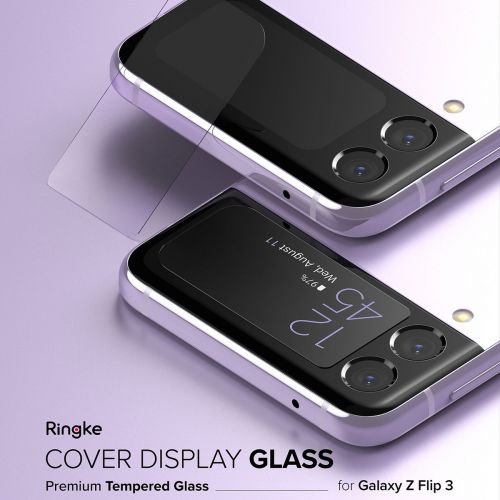 Ringke Galaxy Z Flip 3 0.33 mm, Back cover Display Screen Protector Tempered Glass (3pcs) Transparent