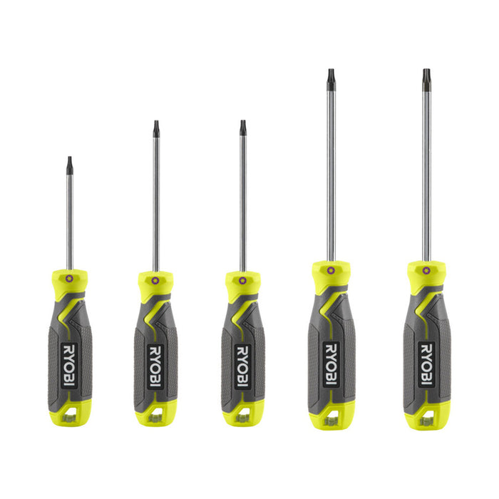 MAGNETIC SCREWDRIVER SET 5 PIECES TORX RYOBI RHSDST5