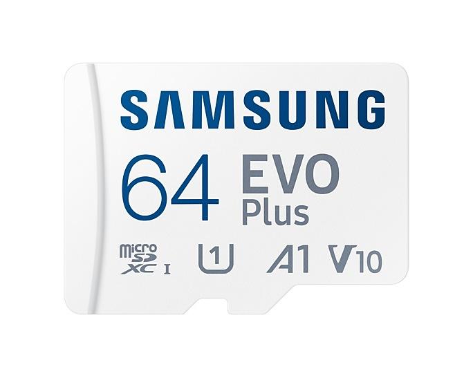 Memory card Samsung EVO Plus, microSDXC, UHS-I, 64GB, Adapter