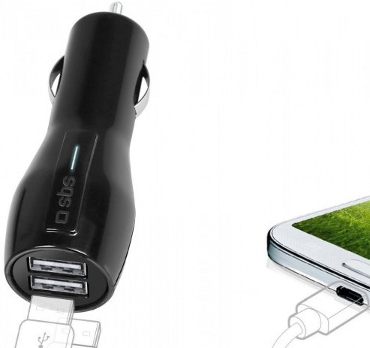 Car charger SBS Car charger 12/24 V 2 USB output 3.1 A, black TECAR2USB31A