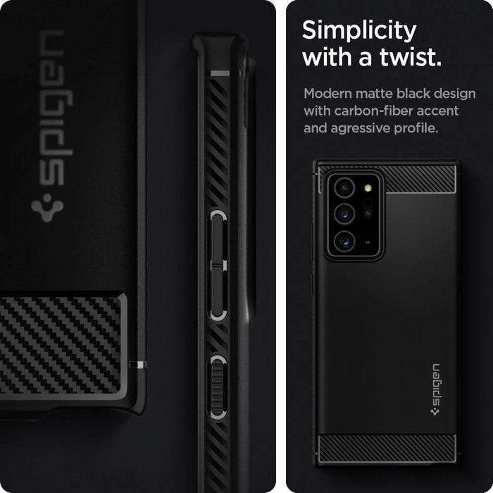 Spigen Rugged Armor Case for Samsung Galaxy Note 20 Ultra - Matte Black