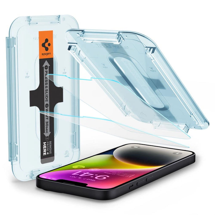 Spigen Glas.tR EZ Fit Tempered Glass for iPhone 13 / 13 Pro / 14 / 16e - 2 pcs.