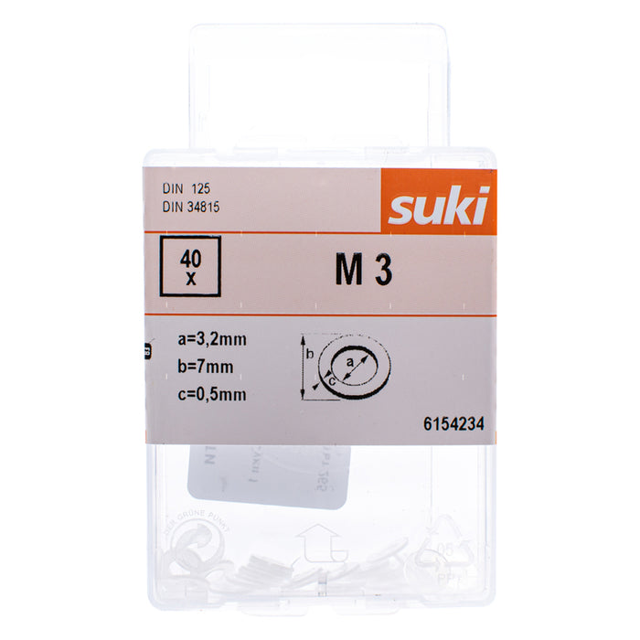 WASHER M3 3.2X07X0.5MM SUKI