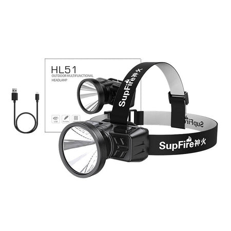 Superfire HL51 headlamp flashlight, 160 lm, micro-USB, 4 modes, 300 m