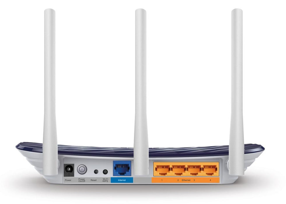 Wireless router TP-Link Archer C20 AC750, 2.4/5 GHz, 300 - 433 Mbps, 10/100