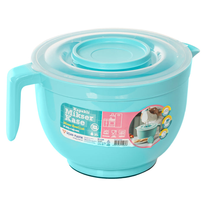 MIXER BOWL WITH LID 3L UCSAN