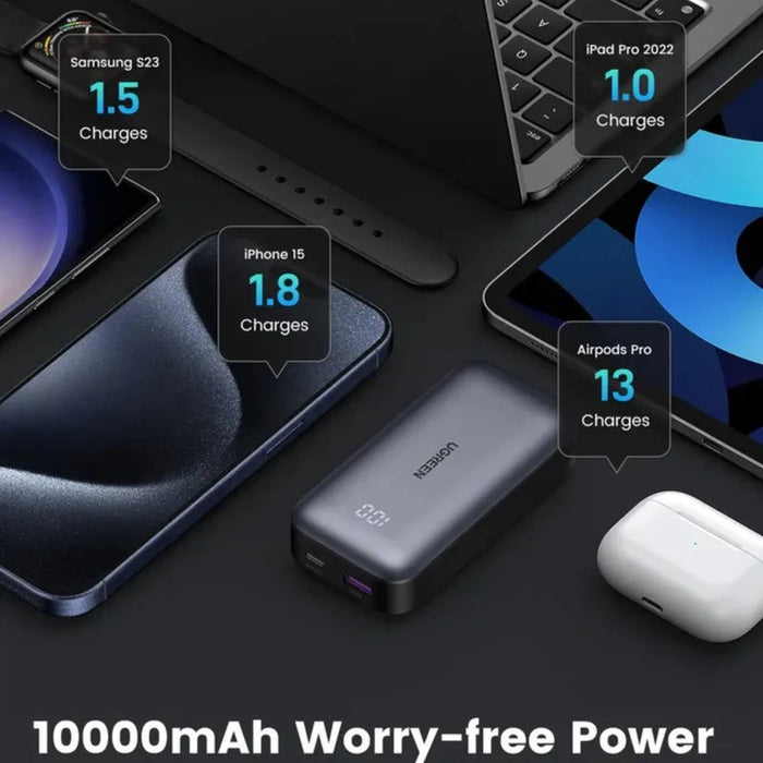 POWER BANK 10,000mAh, 30W, MINI PB502 UGREEN - GRAY