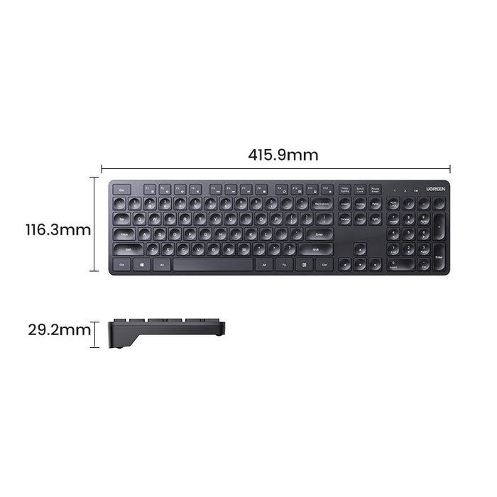 KEYBOARD WIRELESS BG, CHOCOLATE MEM KU004 UGREEN