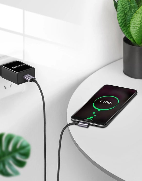 Ugreen US284 50941 USB-A (straight) / USB-C (angled) 3A Cable 1m - Gray