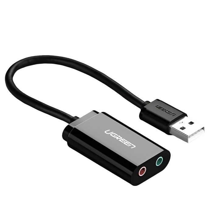 Ugreen external sound card music adapter USB - 3.5 mm mini jack 15cm black (30724)