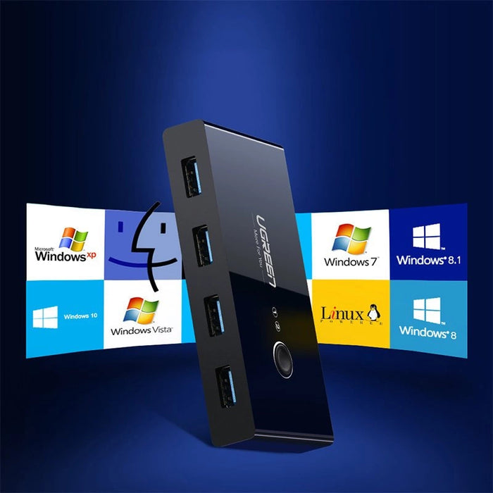 Ugreen switch box HUB switch 4x USB 3.2 Gen 1 USB splitter for two computers black (US216 30768)