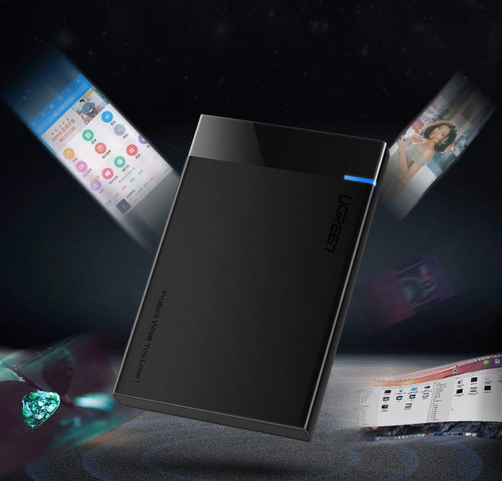 Ugreen bay for HDD SSD disk housing 2.5 '' SATA USB 3.2 Gen 1 (5 Gbps) micro USB SuperSpeed + 0.5 m cable black (US221 30848)