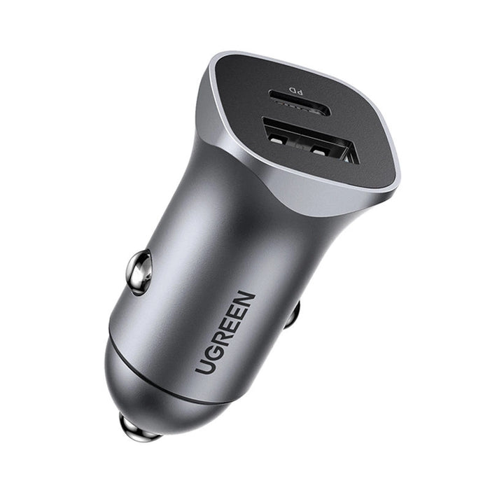 Ugreen Car Charger USB Type C / USB 24W Power Delivery Quick Charge Gray (30780)