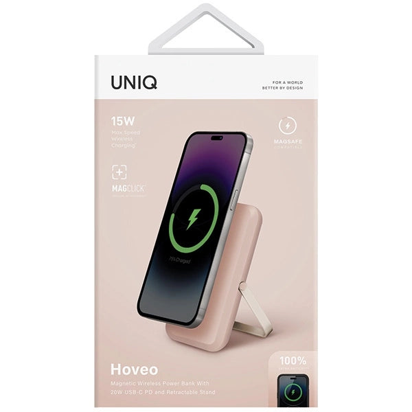 Powerbank Uniq Hoveo magnetic 5000mAh USB-C 20W PD - pink