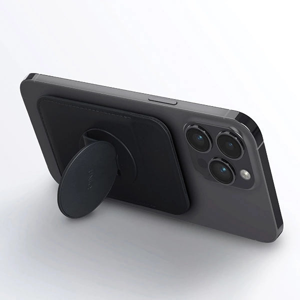 Uniq Flixa Magnetic Card Wallet with Stand Black/Jet Black MagSafe