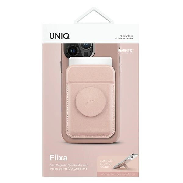 Uniq Flixa Magnetic Card Wallet with Stand Pink/Blush Pink MagSafe