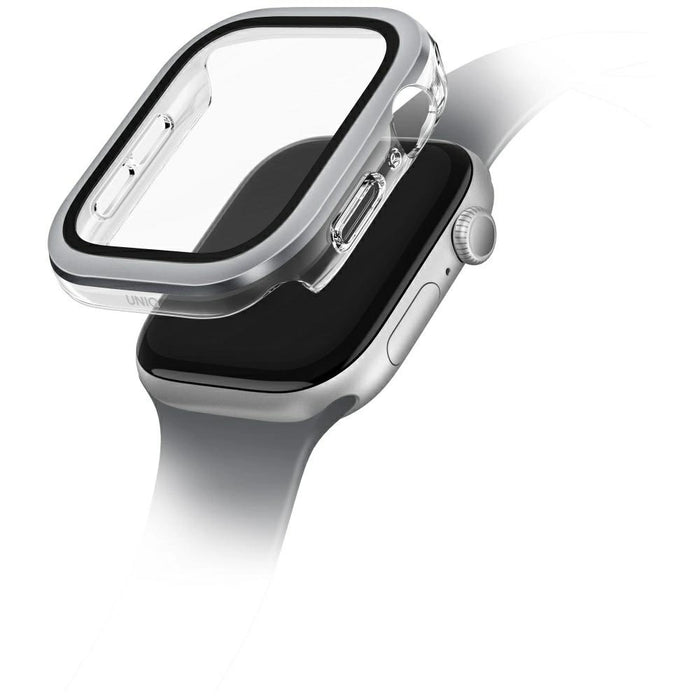 Uniq Voute Tempered Glass Case for Apple Watch 10 42 mm - Silver