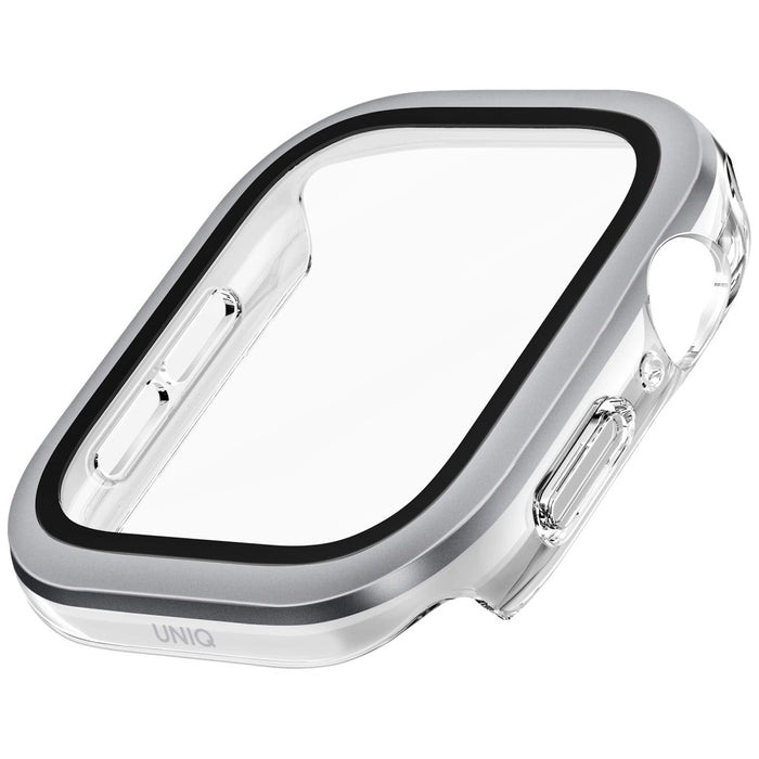Uniq Voute Tempered Glass Case for Apple Watch 10 42 mm - Silver