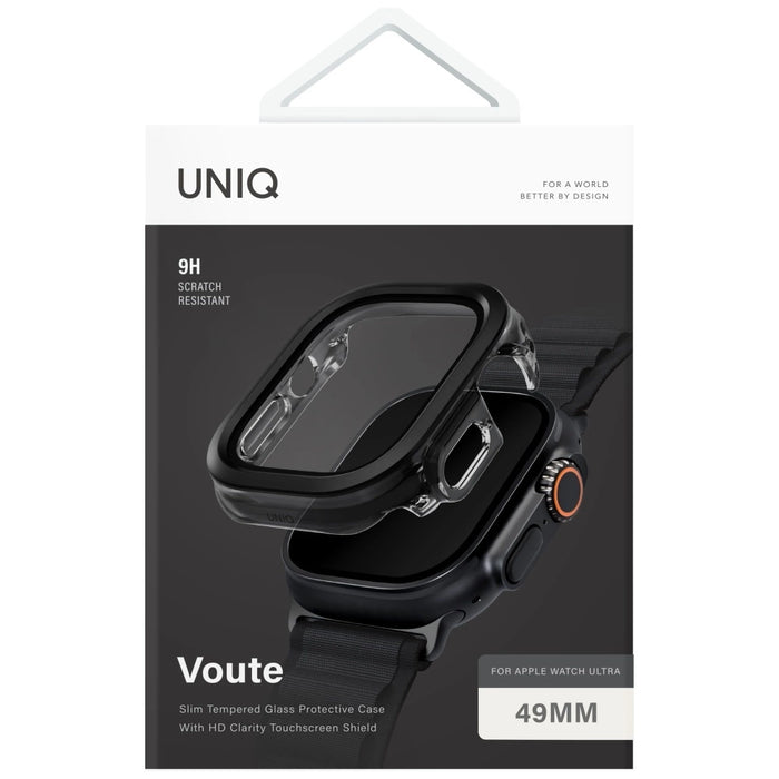 Uniq Voute Tempered Glass Case for Apple Watch Ultra 49mm - Black