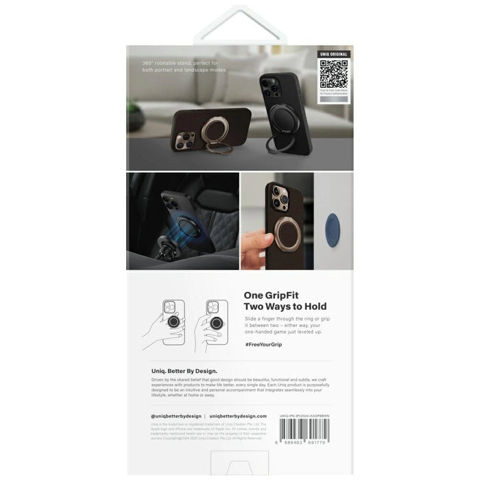 Uniq Keva Air Magclick Charging GripFit Case for iPhone 16 Pro - Brown