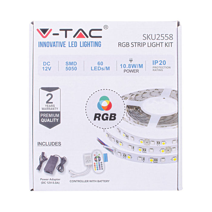 LED STRIP KIT 7/10W 60/5M IP20 RGB V-TAC