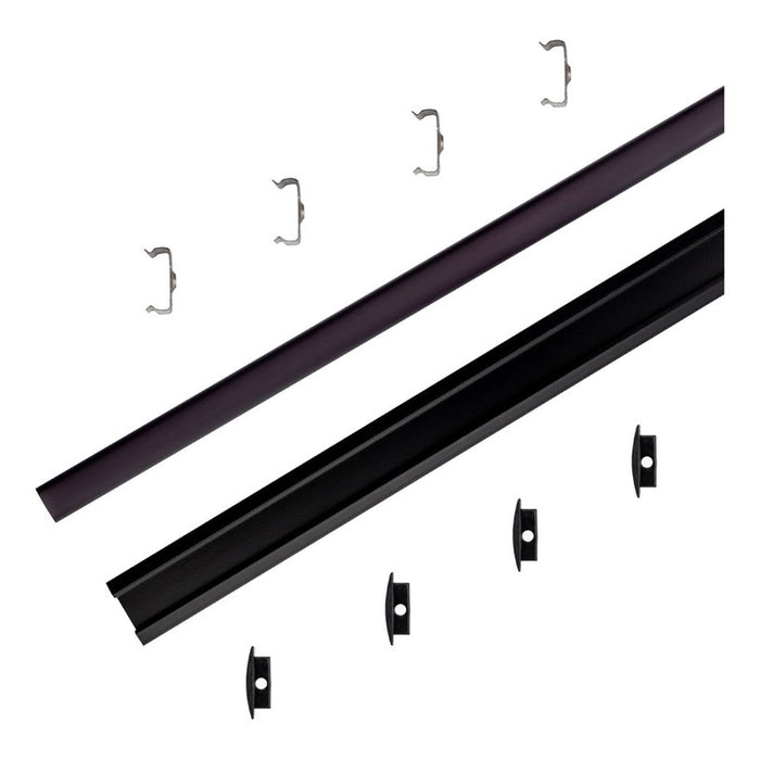 ALUMINUM PROFILE FOR LED STRIP FOR BUILT-IN 2M 24.7X7MM BLACK V-TAC