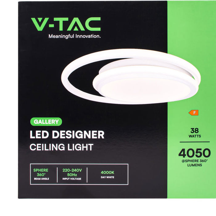 LED CEILING LIGHT 38W 4000K BLACK V-TAC