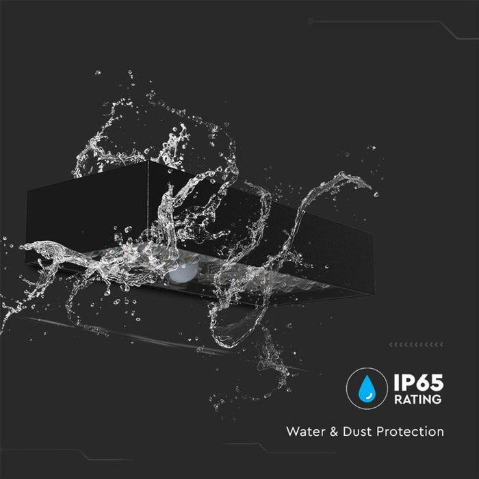 LED SOLAR FACADE FIXTURE WITH SENSOR 6W 4000K IP65 BLACK V-TAC