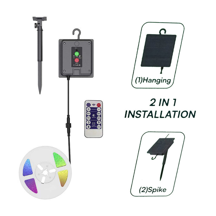 KIT SOLAR LED STRIP 1.2W RGB 900LM 5M IP67 V-TAC