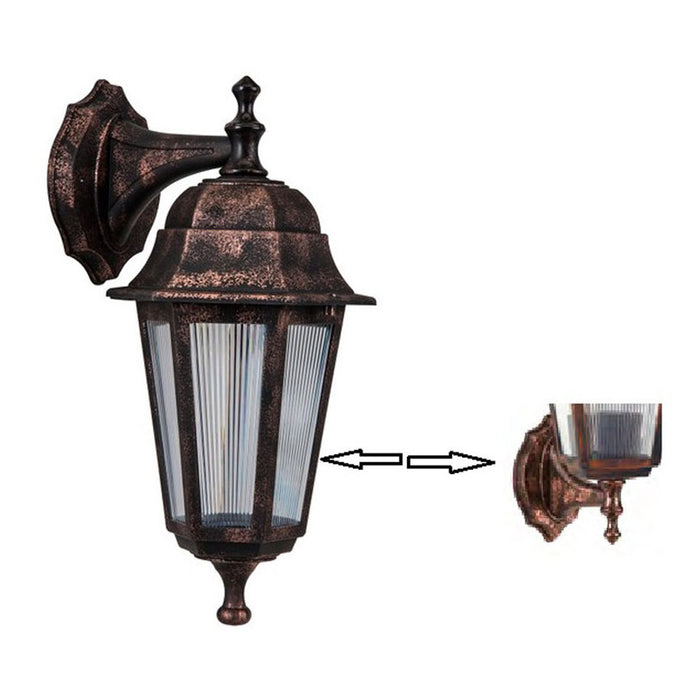 GARDEN LANTERN TOP/BOTTOM BRACKET E27 IP44 ANTIQUE VITO GENOA