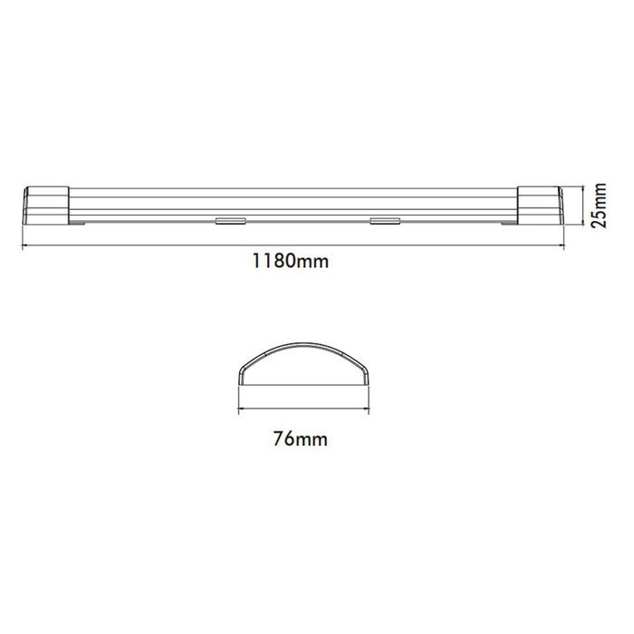 LED LINEAR LUMINAIRE 36W 6000K 3672LM 120CM VITO FIT-A