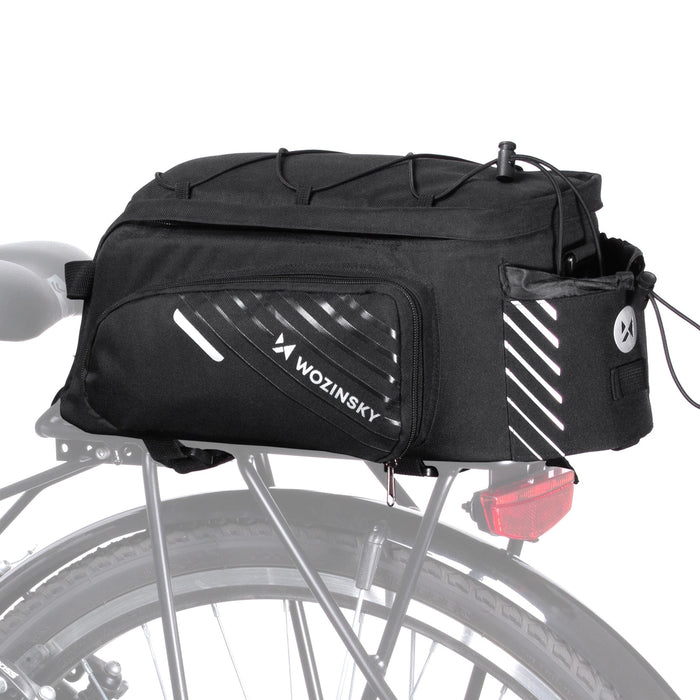 Wozinsky bike carrier bag with 9l shoulder strap (rain cover included) black (WBB22BK)