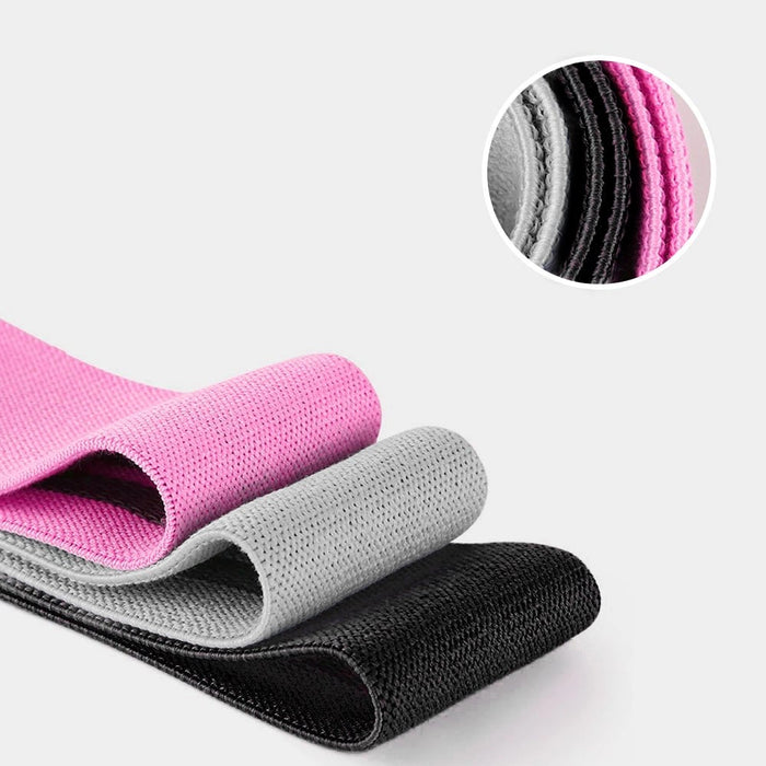 Wozinsky Set of 3x Fabric Resistance Bands Resistance Mini Band for Yoga Crossfit Fitness (WFB-01)