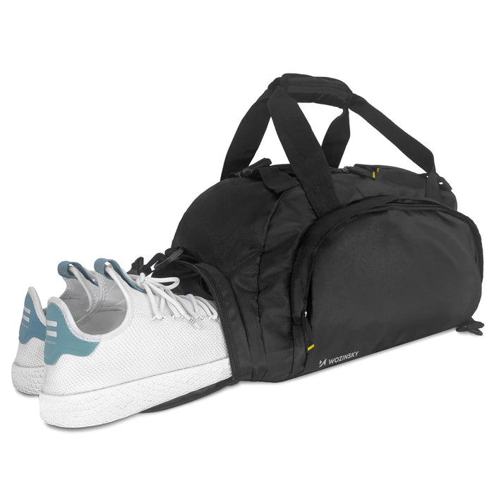 Wozinsky Travel Sports Bag Backpack Hand Luggage Bag 40x20x25 cm for Airplane Black (WSB-B01)